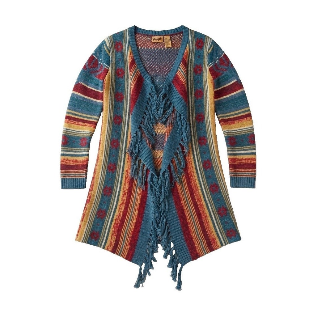Wrangler Cardigan Sweater Women S Southwestern Aztec Fringe Cowgirl Tribal Boho